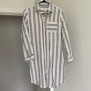 Nicole Miller NY Striped Button-Up Shirt Dress XS